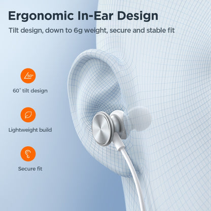 JOYROOM JR-EW03 3.5mm In-Ear Metal Wired Earphone, Length: 1.2m(White) - In Ear Wired Earphone by JOYROOM | Online Shopping South Africa | PMC Jewellery