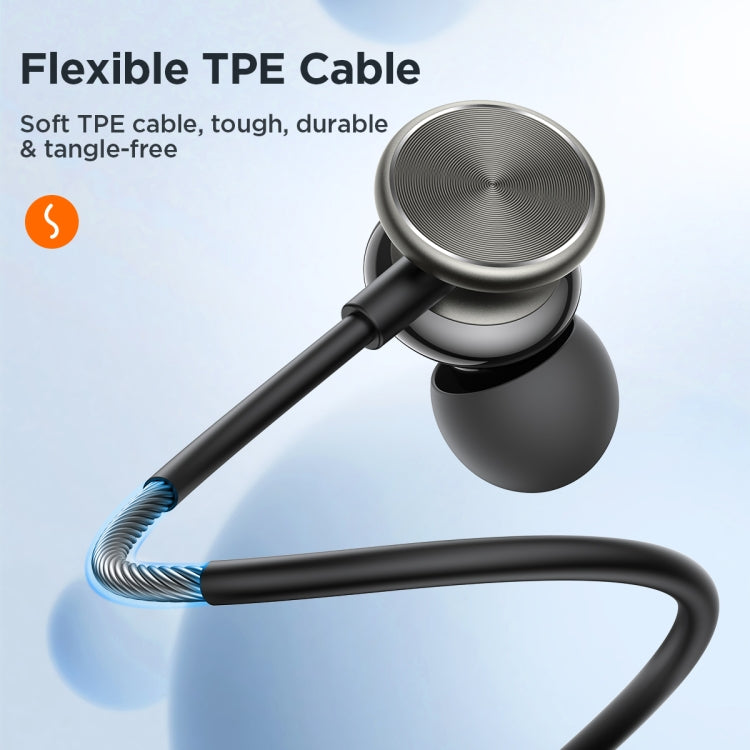 JOYROOM JR-EW03 3.5mm In-Ear Metal Wired Earphone, Length: 1.2m(Black) - In Ear Wired Earphone by JOYROOM | Online Shopping South Africa | PMC TechLife