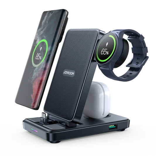 JOYROOM JR-WQS01 4 in 1 Wireless Charging Stand For Type-C Cellphone&Earphone / Samsung Watch Series(Black) - Wireless Charger by JOYROOM | Online Shopping South Africa | PMC Jewellery