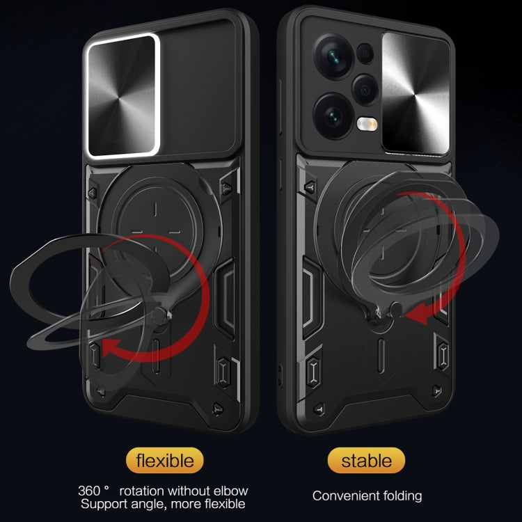 For Xiaomi Redmi Note 12 Pro 5G CD Texture Sliding Camshield Magnetic Holder Phone Case(Red) - free shipping - PMC TechLife - Order now!