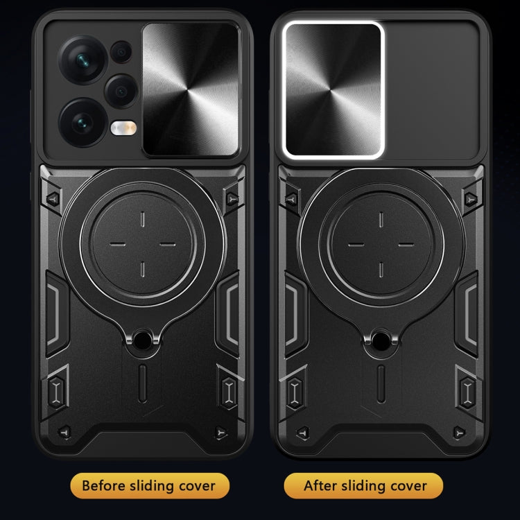 For Xiaomi Redmi Note 12 Pro 5G CD Texture Sliding Camshield Magnetic Holder Phone Case(Red) - free shipping - PMC TechLife - Order now!