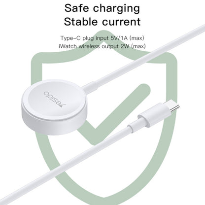 Yesido CA112 For Apple Watch USB-C / Type-C Wireless Magnetic Watch Charger, Cable Length: 1m(White) - Charger / Holder by Yesido | Online Shopping South Africa | PMC Jewellery