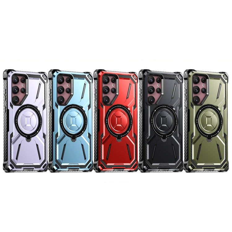 For Samsung Galaxy S23 5G Armor Series Holder Phone Case with Back Clip(Red) - free shipping - PMC TechLife - Order now!
