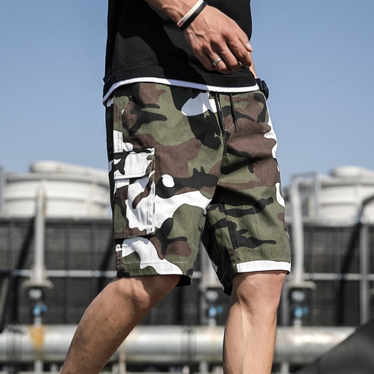 Summer Men Thin and Loose Fitting Casual Beach Shorts, Size:XL(9033-Green White Camo) - Sports Shorts by PMC Jewellery | Online Shopping South Africa | PMC Jewellery