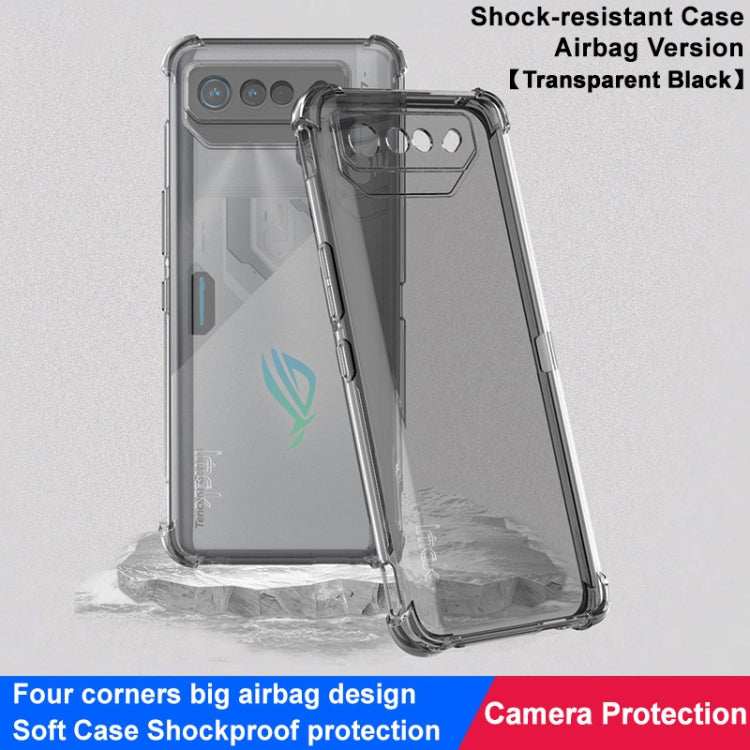 For Asus ROG Phone 7 Ultimate imak Shockproof Airbag TPU Phone Case(Transparent Black) - ASUS Cases by imak | Online Shopping South Africa | PMC TechLife | Buy Now Pay Later Mobicred