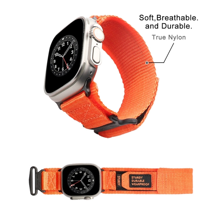 Nylon Two Section Watch Band For Apple Watch 8 41mm(Orange) - Watch Bands by PMC Jewellery | Online Shopping South Africa | PMC Jewellery