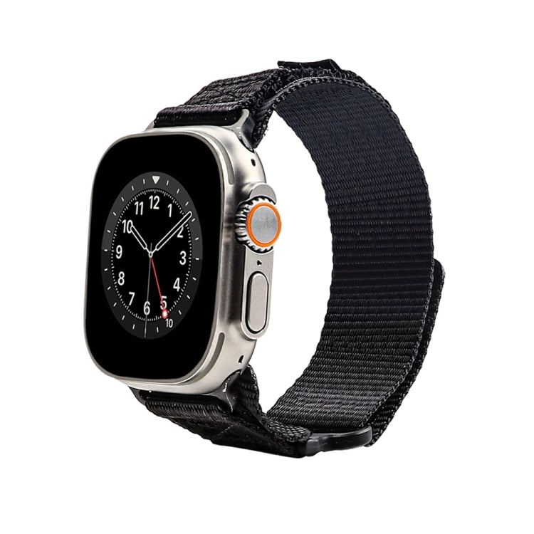 Nylon Two Section Watch Band For Apple Watch SE 2022 44mm(Black) - Watch Bands by PMC Jewellery | Online Shopping South Africa | PMC Jewellery