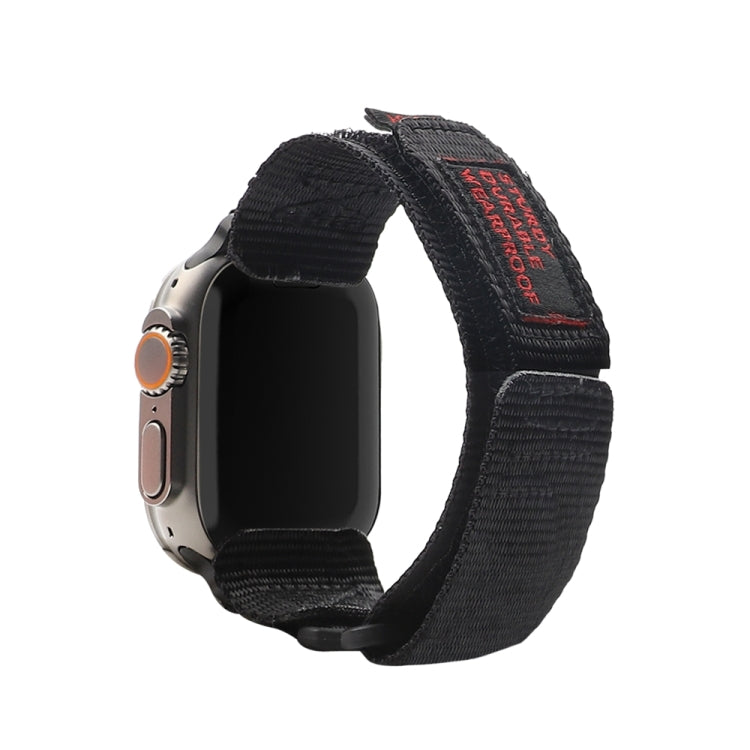 Nylon Two Section Watch Band For Apple Watch SE 2022 44mm(Black) - Watch Bands by PMC Jewellery | Online Shopping South Africa | PMC Jewellery