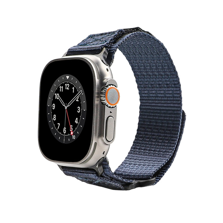 Nylon Two Section Watch Band For Apple Watch 7 45mm(Blue) - Watch Bands by PMC Jewellery | Online Shopping South Africa | PMC Jewellery