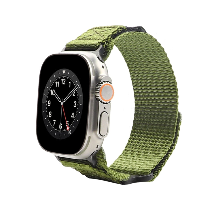 Nylon Two Section Watch Band For Apple Watch 6 40mm(Dark Green) - Watch Bands by PMC Jewellery | Online Shopping South Africa | PMC Jewellery