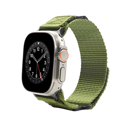 Nylon Two Section Watch Band For Apple Watch 6 40mm(Dark Green) - Watch Bands by PMC Jewellery | Online Shopping South Africa | PMC Jewellery