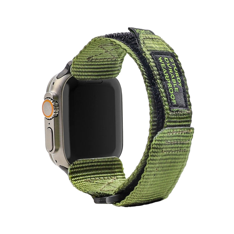 Nylon Two Section Watch Band For Apple Watch 5 44mm(Dark Green) - Watch Bands by PMC Jewellery | Online Shopping South Africa | PMC Jewellery