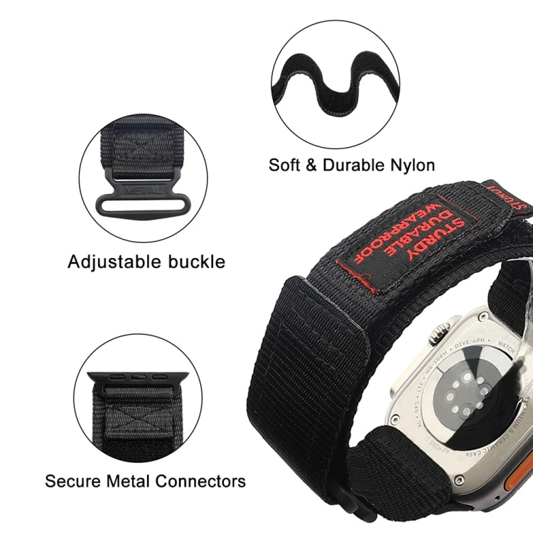 Nylon Two Section Watch Band For Apple Watch 38mm(Black) - Watch Bands by PMC TechLife | Online Shopping South Africa | PMC TechLife