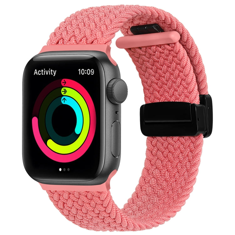 Magnetic Fold Clasp Woven Watch Band For Apple Watch Ultra 49mm(Pink) - Watch Bands by PMC Jewellery | Online Shopping South Africa | PMC Jewellery