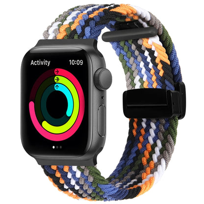 Magnetic Fold Clasp Woven Watch Band For Apple Watch Ultra 49mm(Denim Color) - Watch Bands by PMC Jewellery | Online Shopping South Africa | PMC Jewellery