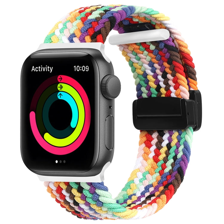 Magnetic Fold Clasp Woven Watch Band For Apple Watch 5 40mm(Rainbow Color) - Watch Bands by PMC Jewellery | Online Shopping South Africa | PMC Jewellery