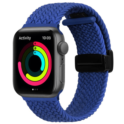 Magnetic Fold Clasp Woven Watch Band For Apple Watch 2 38mm(Blue) - Watch Bands by PMC Jewellery | Online Shopping South Africa | PMC Jewellery