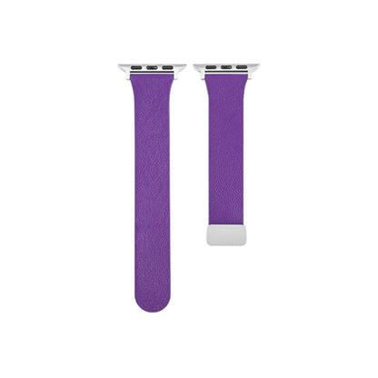 Sheepskin Texture Magnetic Folding Buckle Watch Band For Apple Watch 8 41mm(Purple) - Watch Bands by PMC Jewellery | Online Shopping South Africa | PMC Jewellery