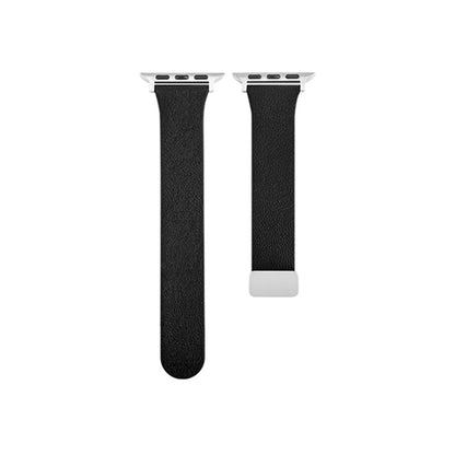 Sheepskin Texture Magnetic Folding Buckle Watch Band For Apple Watch 6 44mm(Black) - Watch Bands by PMC Jewellery | Online Shopping South Africa | PMC Jewellery