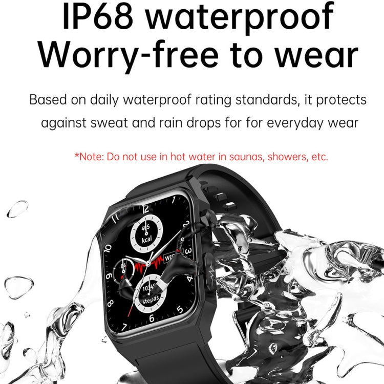 E530 1.91 inch IP68 Waterproof Leather Band Smart Watch Supports ECG / Non-invasive Blood Sugar(Black) - Smart Watches by PMC Jewellery | Online Shopping South Africa | PMC Jewellery