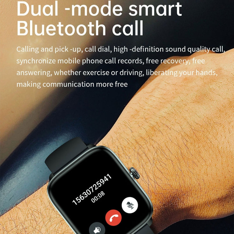 T20 1.96 inch IP67 Waterproof Silicone Band Smart Watch, Supports Dual-mode Bluetooth Call / Heart Rate Monitoring(Black) - Smart Watches by PMC TechLife | Online Shopping South Africa | PMC TechLife