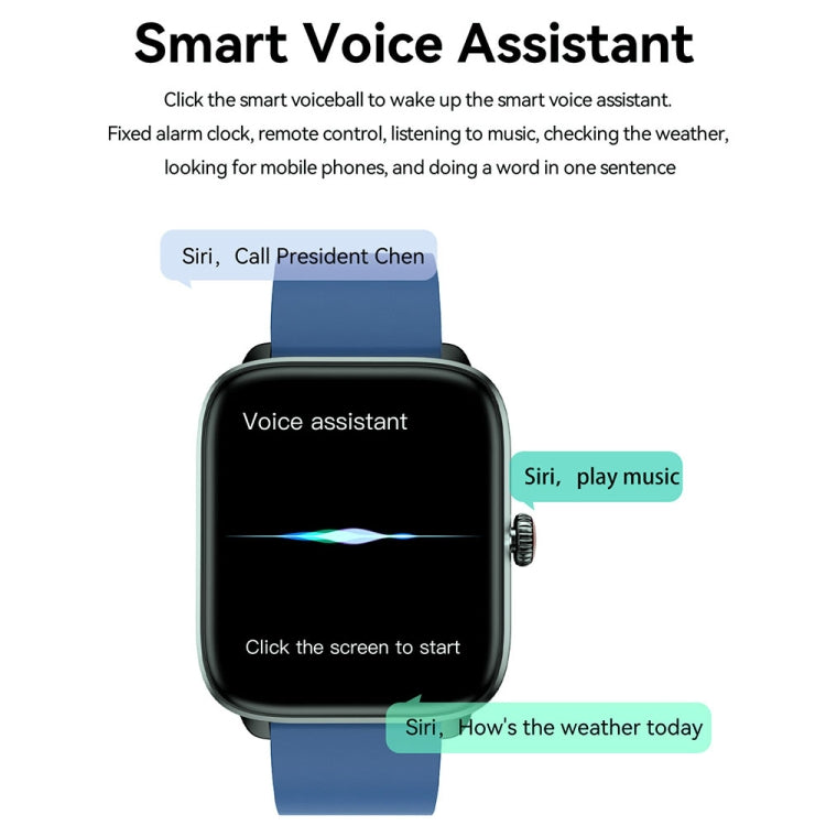 T20 1.96 inch IP67 Waterproof Silicone Band Smart Watch, Supports Dual-mode Bluetooth Call / Heart Rate Monitoring(Blue) - Smart Watches by PMC TechLife | Online Shopping South Africa | PMC TechLife
