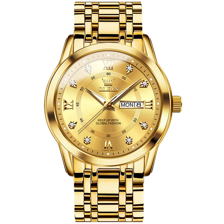 OLEVS 5513 Men Business Luminous Waterproof Quartz Watch(Gold) - Metal Strap Watches by OLEVS | Online Shopping South Africa | PMC Jewellery