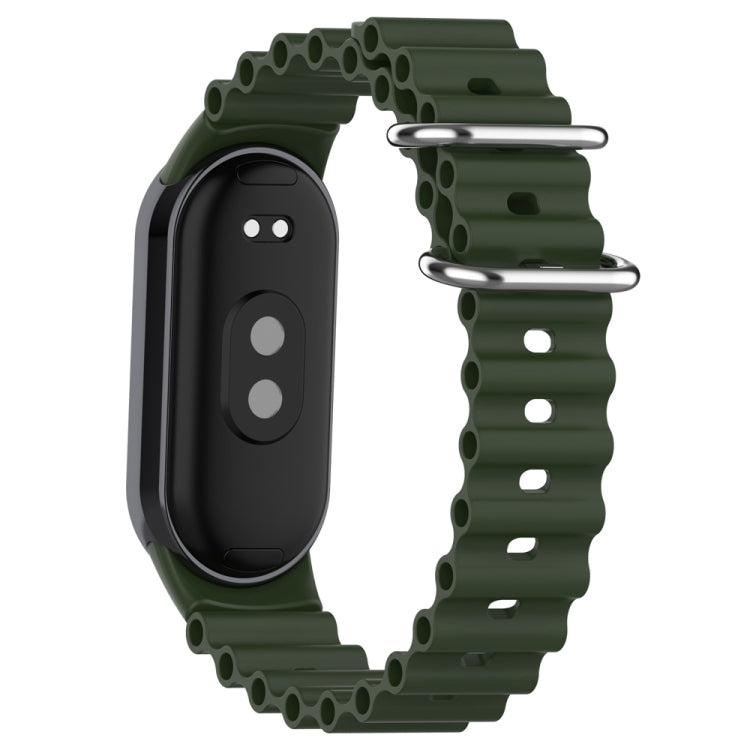 For Xiaomi Mi Band 8 Ocean Silicone Watch Band(Green) - Watch Bands by PMC Jewellery | Online Shopping South Africa | PMC Jewellery