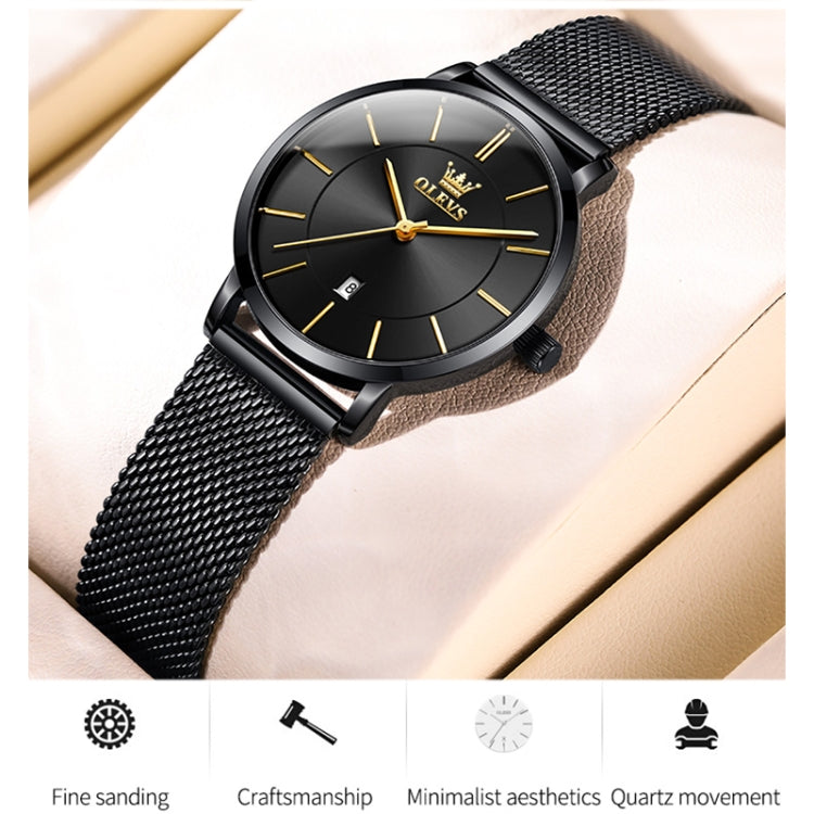 OLEVS 5869 Ladies Business Waterproof Steel Strap Quartz Watch(Black) - Metal Strap Watches by OLEVS | Online Shopping South Africa | PMC Jewellery