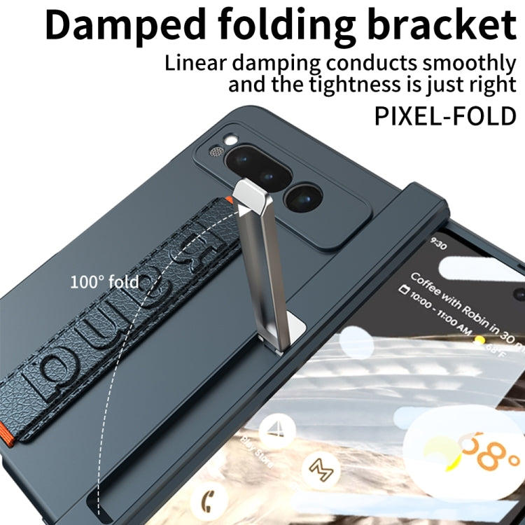 For Google Pixel Fold GKK Integrated Fold Hinge Full Coverage Phone Case with Wrist Strap(Black) - Google Cases by GKK | Online Shopping South Africa | PMC Jewellery