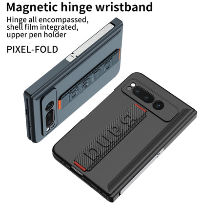 For Google Pixel Fold GKK Integrated Fold Hinge Full Coverage Phone Case with Wrist Strap(Black) - Google Cases by GKK | Online Shopping South Africa | PMC Jewellery
