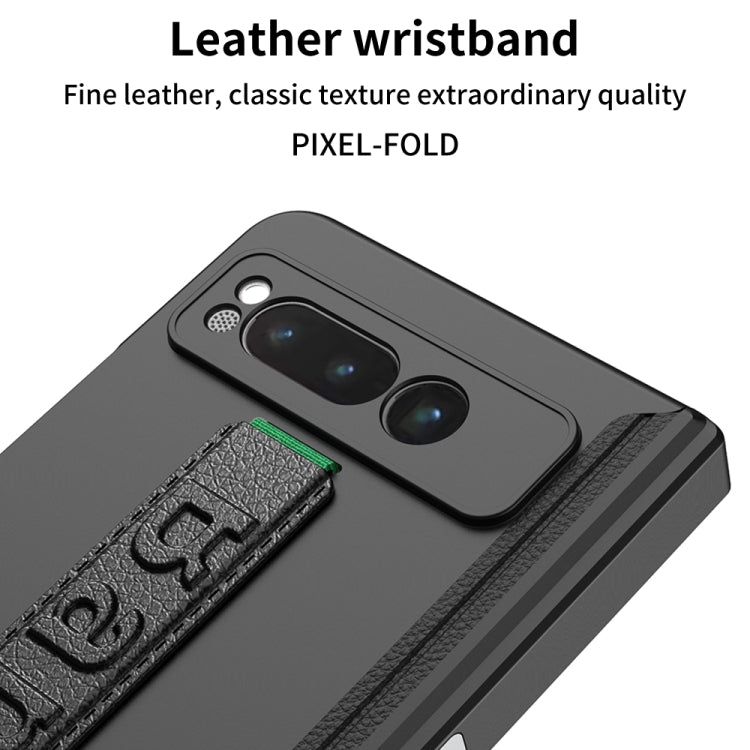 For Google Pixel Fold GKK Integrated Fold Hinge Full Coverage Phone Case with Wrist Strap(Black) - Google Cases by GKK | Online Shopping South Africa | PMC Jewellery