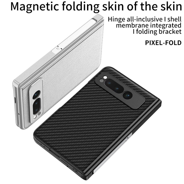 For Google Pixel Fold GKK Integrated Fold Hinge Leather Phone Case with Holder(Black) - Google Cases by GKK | Online Shopping South Africa | PMC Jewellery