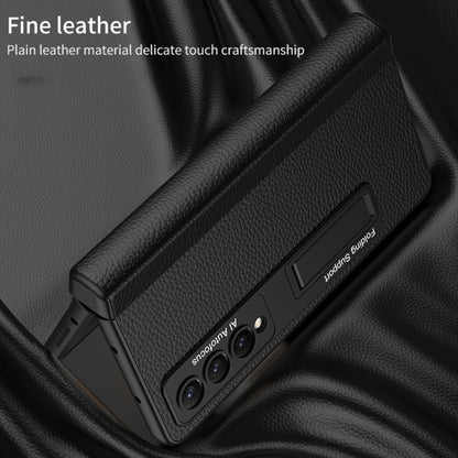 For Samsung Galaxy Z Fold4 GKK Integrated Fold Hinge Leather Phone Case with Holder(Black) - Galaxy Z Fold4 5G Cases by GKK | Online Shopping South Africa | PMC Jewellery