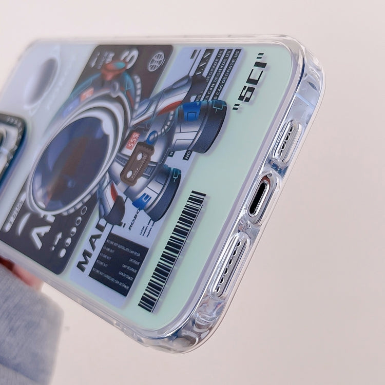 For iPhone 12 Pro Max Mechanical Astronaut Pattern TPU Phone Case(Blue) - iPhone 12 Pro Max Cases by PMC Jewellery | Online Shopping South Africa | PMC Jewellery