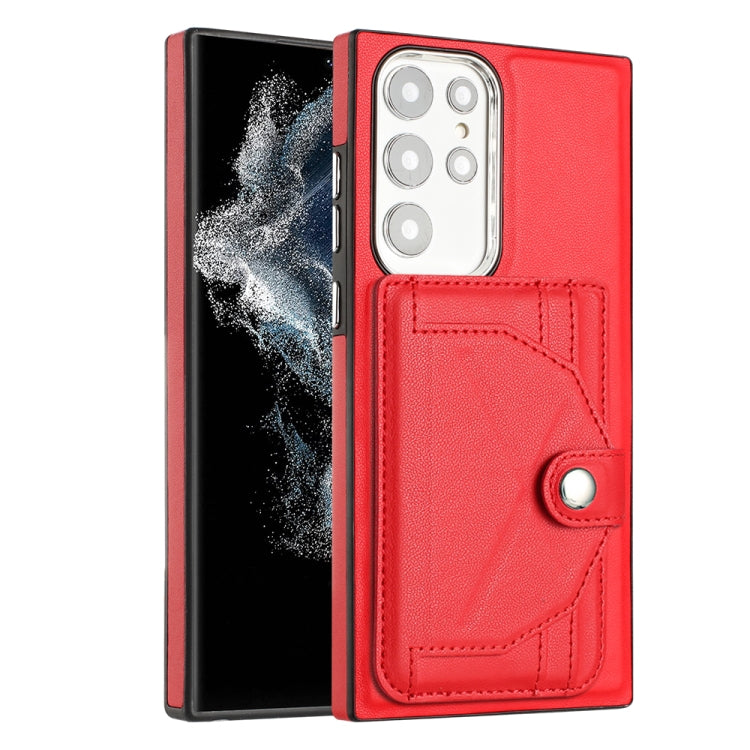 For Samsung Galaxy S22 Ultra 5G Shockproof Leather Phone Case with Card Holder(Red) - free shipping - PMC TechLife - Order now!