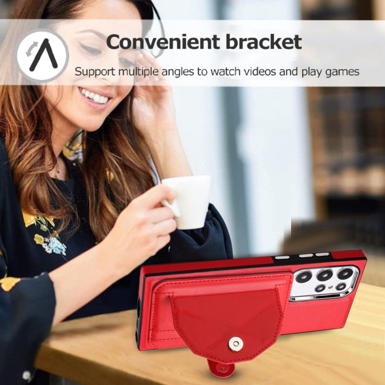 For Samsung Galaxy S22 Ultra 5G Shockproof Leather Phone Case with Card Holder(Red) - free shipping - PMC TechLife - Order now!