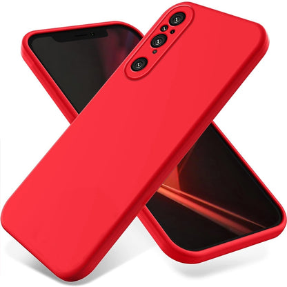 For Sony Xperia 1 V Pure Color Liquid Silicone Shockproof Phone Case(Red) - Sony Cases by PMC Jewellery | Online Shopping South Africa | PMC Jewellery