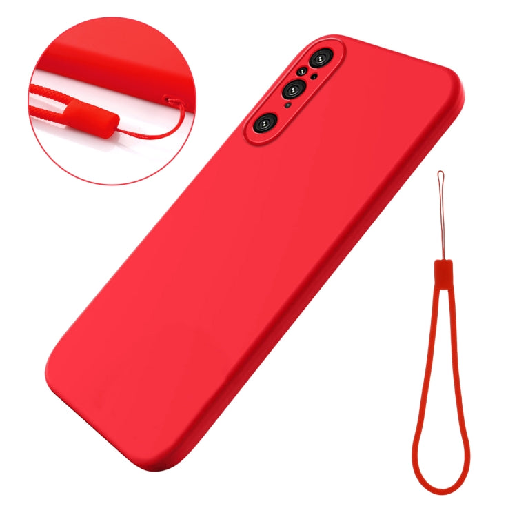 For Sony Xperia 1 V Pure Color Liquid Silicone Shockproof Phone Case(Red) - Sony Cases by PMC Jewellery | Online Shopping South Africa | PMC Jewellery