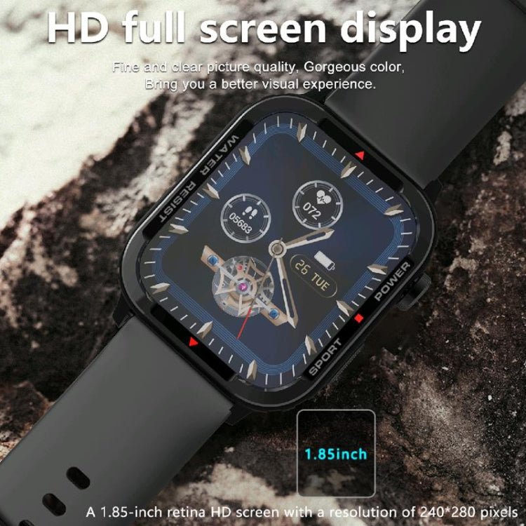 G96 1.85 inch HD Square Screen Rugged Smart Watch Support Bluetooth Calling/Heart Rate Monitoring/Blood Oxygen Monitoring(Black) - Smart Watches by PMC TechLife | Online Shopping South Africa | PMC TechLife