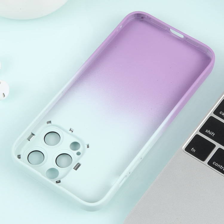 For iPhone 14 Gradient Starry Silicone Phone Case with Lens Film(White Purple) - iPhone 14 Cases by PMC Jewellery | Online Shopping South Africa | PMC Jewellery