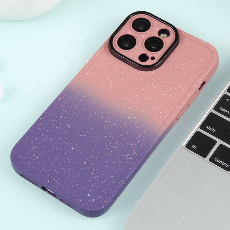 For iPhone 11 Gradient Starry Silicone Phone Case with Lens Film(Pink Purple) - iPhone 11 Cases by PMC Jewellery | Online Shopping South Africa | PMC Jewellery