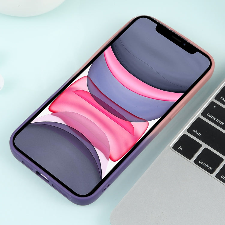 For iPhone 11 Gradient Starry Silicone Phone Case with Lens Film(Pink Purple) - free shipping - PMC TechLife - Order now!