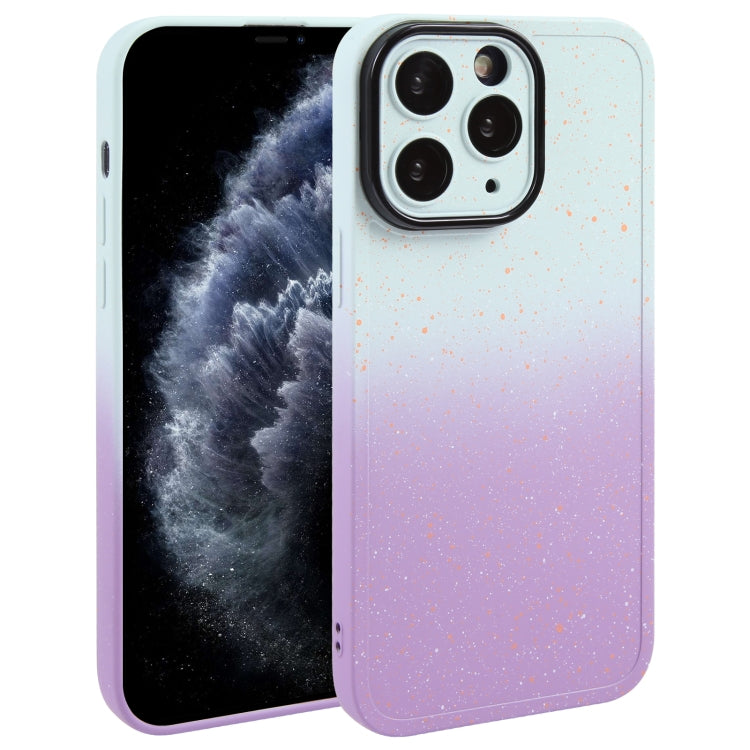 For iPhone 11 Pro Max Gradient Starry Silicone Phone Case with Lens Film(White Purple) - iPhone 11 Pro Max Cases by PMC Jewellery | Online Shopping South Africa | PMC Jewellery