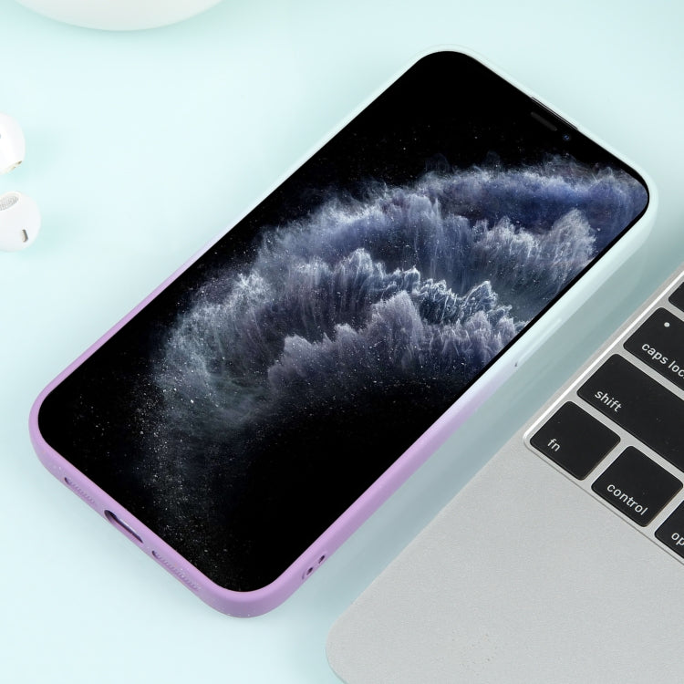 For iPhone 11 Pro Max Gradient Starry Silicone Phone Case with Lens Film(White Purple) - free shipping - PMC TechLife - Order now!