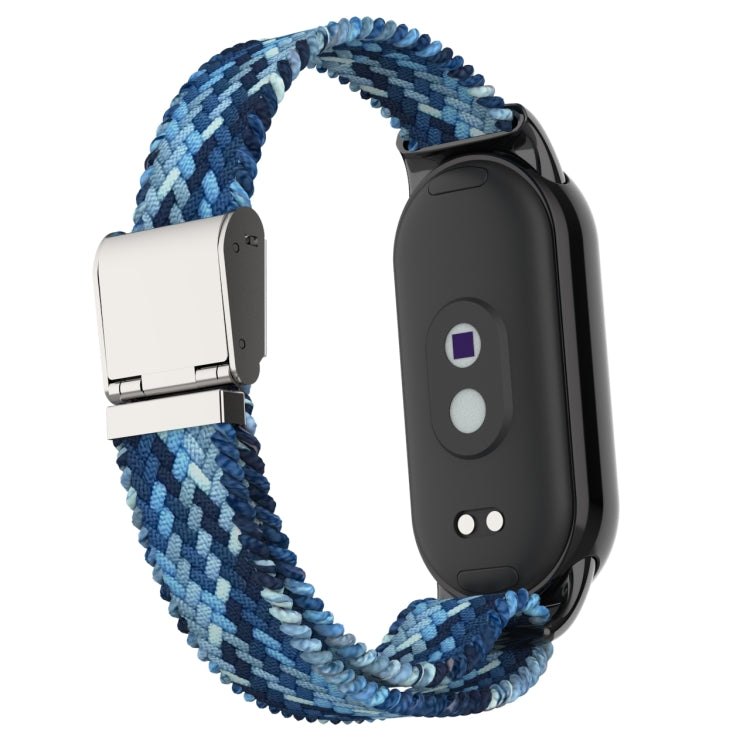 For Xiaomi Mi Band 8 Metal Head + Adjustable Nylon Braided Steel Buckle Watch Band(Navy Blue) - Watch Bands by PMC Jewellery | Online Shopping South Africa | PMC Jewellery