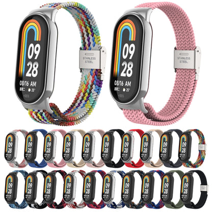 For Xiaomi Mi Band 8 Metal Head + Adjustable Nylon Braided Steel Buckle Watch Band(Color) - Watch Bands by PMC Jewellery | Online Shopping South Africa | PMC Jewellery