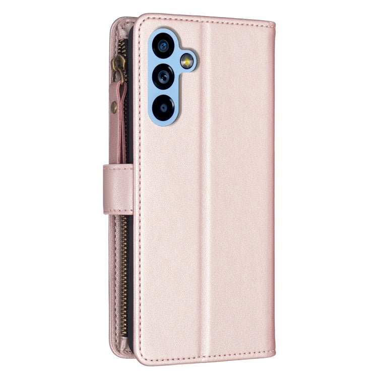 For Samsung Galaxy A54 5G 9 Card Slots Zipper Wallet Leather Flip Phone Case(Rose Gold) - free shipping - PMC TechLife - Order now!