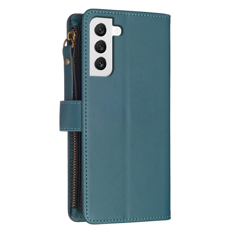 For Samsung Galaxy S22 5G 9 Card Slots Zipper Wallet Leather Flip Phone Case(Green) - free shipping - PMC TechLife - Order now!