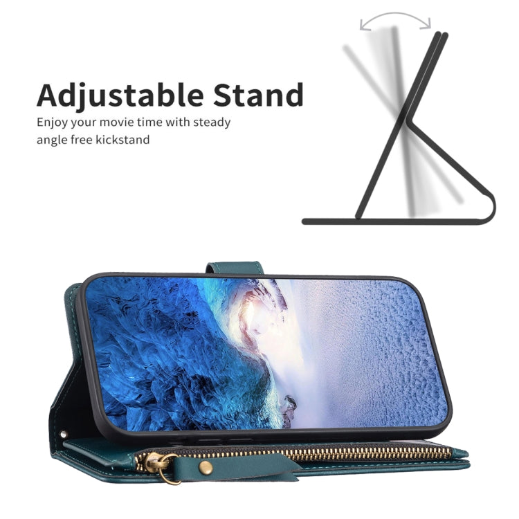 For Samsung Galaxy S22 5G 9 Card Slots Zipper Wallet Leather Flip Phone Case(Green) - free shipping - PMC TechLife - Order now!